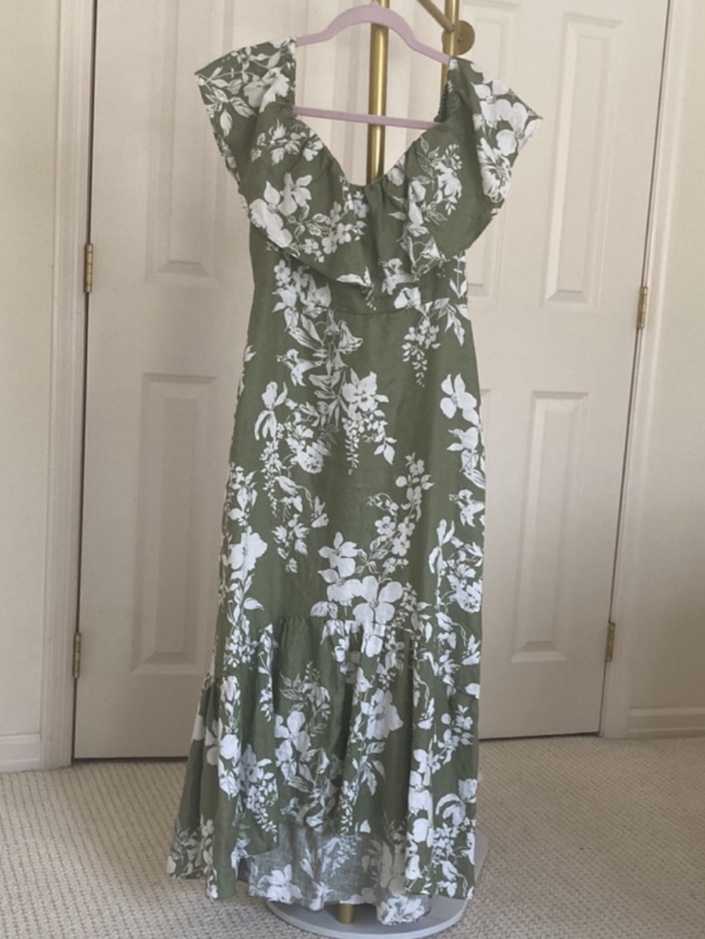 REFORMATION Baela Midi Dress in Willow | Size 8 | LIKE NEW - Picture 7 of 8